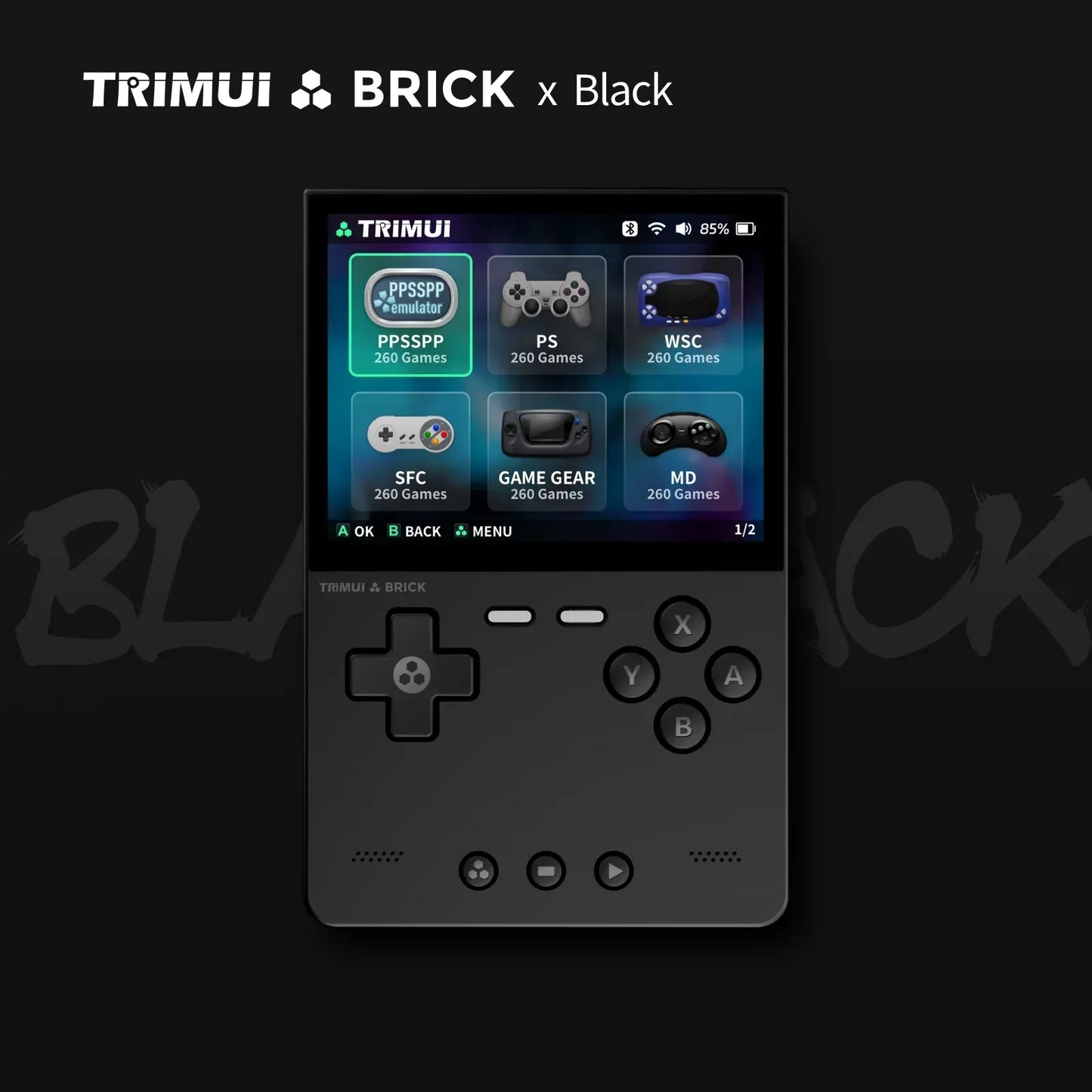 TRIMUI BRICK Handheld Game Console 3.2'' IPS Screen Linux System Trimui UI Metal Back Panel LED Lighting Retro Video Console