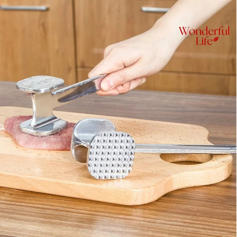 1Pcs Meat Tenderizer Hammer Two Sides Loose Meat Mallet Tool for Pounding Beef Steak Stainless Steel Meat Hammer Kitchen Tool