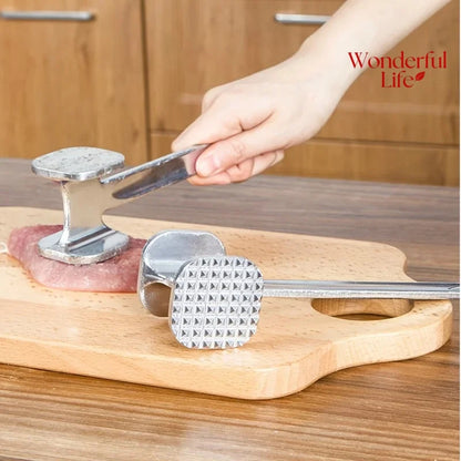 1Pcs Meat Tenderizer Hammer Two Sides Loose Meat Mallet Tool for Pounding Beef Steak Stainless Steel Meat Hammer Kitchen Tool