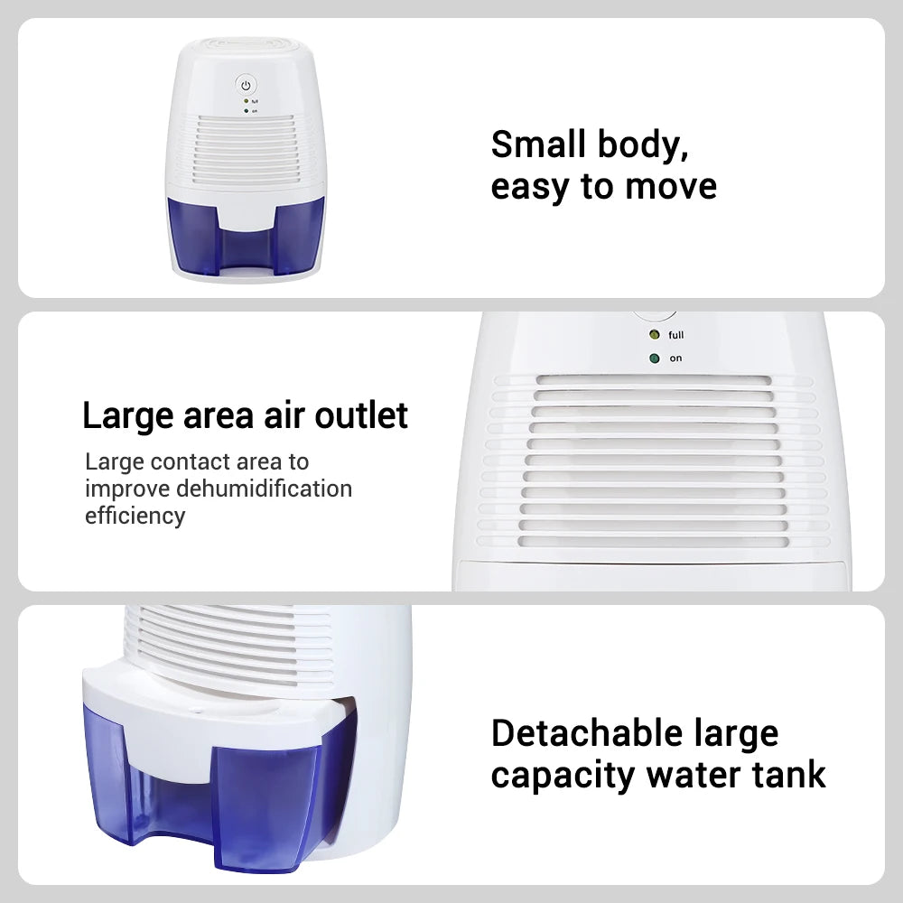 Home Mini Dehumidifier Portable Bedroom Quick Moisture Air Dryer Mute Absorber Bathroom Closet Dehumidifier Desiccant USB Plug