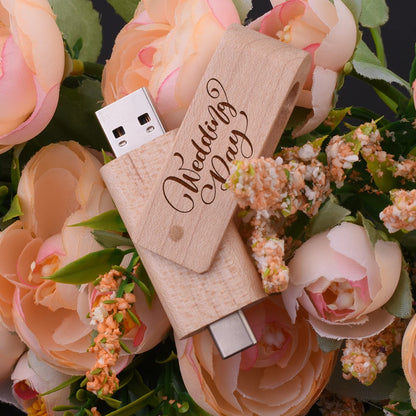 USB3.0 Wooden  TYPE-C Free Custom Logo USB 3.0 Flash Drive 128GB Rotatable Pen Drive 64GB Memory Stick Creative Gift Pendrive