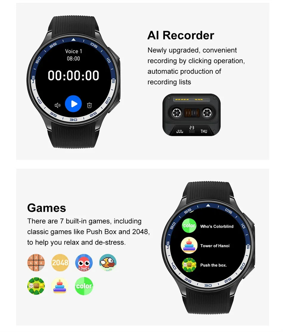 DT Watch X 4G Memory For OPPO Smart Watch Music Video Bluetooth Call IP68 Waterproof AMOLED Smartwatch For TWS Earphones 2026New