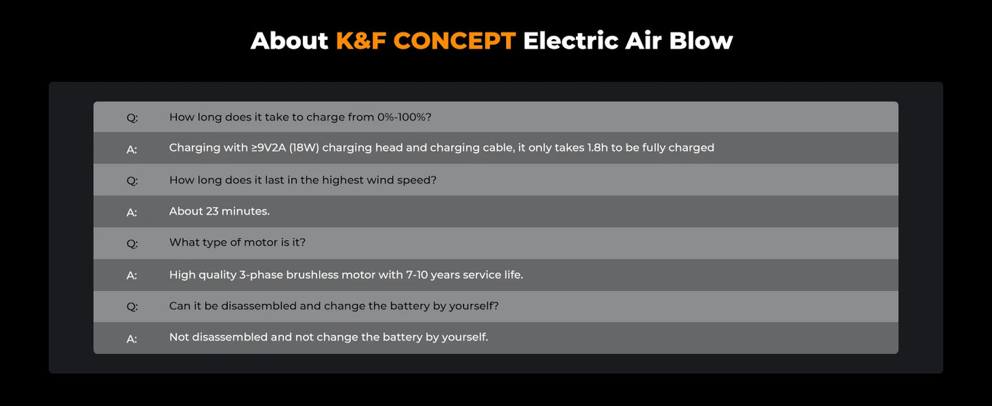 K&F CONCEPT Electric Air Duster Cordless Compressed Air Blower Suction for Computer,PC,Laptop Keyboard,Car,Camera Dust Cleaner