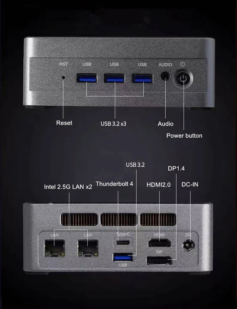 Topton Solid Nuc D17 Gaming Mini Computer Intel i7 1360P/1365U ES Thunderbolt 4 2*DDR5 2*2.5G LAN Firewall PC Windows 11 WiFi6E