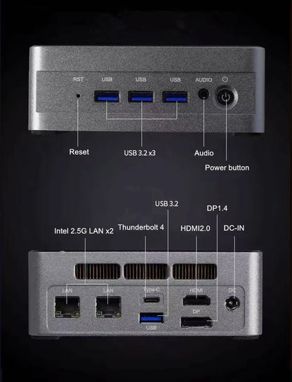 Topton Solid Nuc D17 Gaming Mini Computer Intel i7 1360P/1365U ES Thunderbolt 4 2*DDR5 2*2.5G LAN Firewall PC Windows 11 WiFi6E