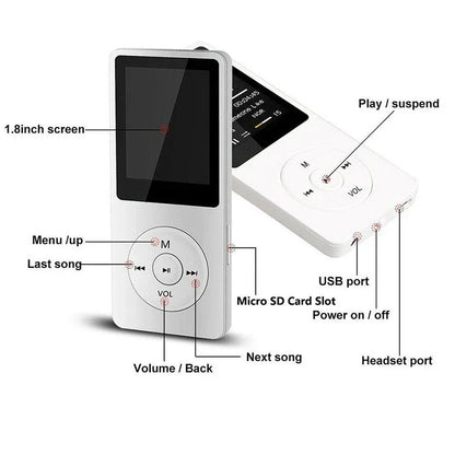 MP3 Player Outdoor Sports Fitness Mini Mp4/mp3 Support Bluetooth Lossless Hifi Music Player FM Radio Recorder Sport 128GB