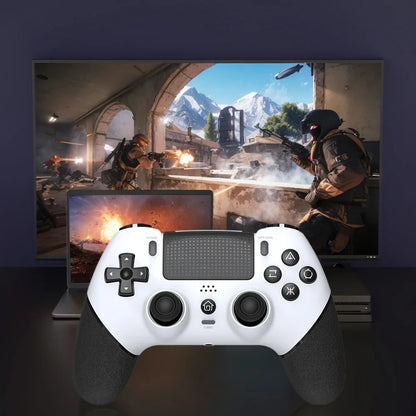 Wireless Gaming Controller 6 Axis Gyro Bluetooth Console Controller Macros Turbo Dual Vibration Hall Effect Joystick for PS4