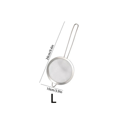 3pcs Stainless Steel Fine Mesh Strainer With Sturdy Handle And Hook, Colander Sifter For Juice Soy Milk, Kitchen Tools