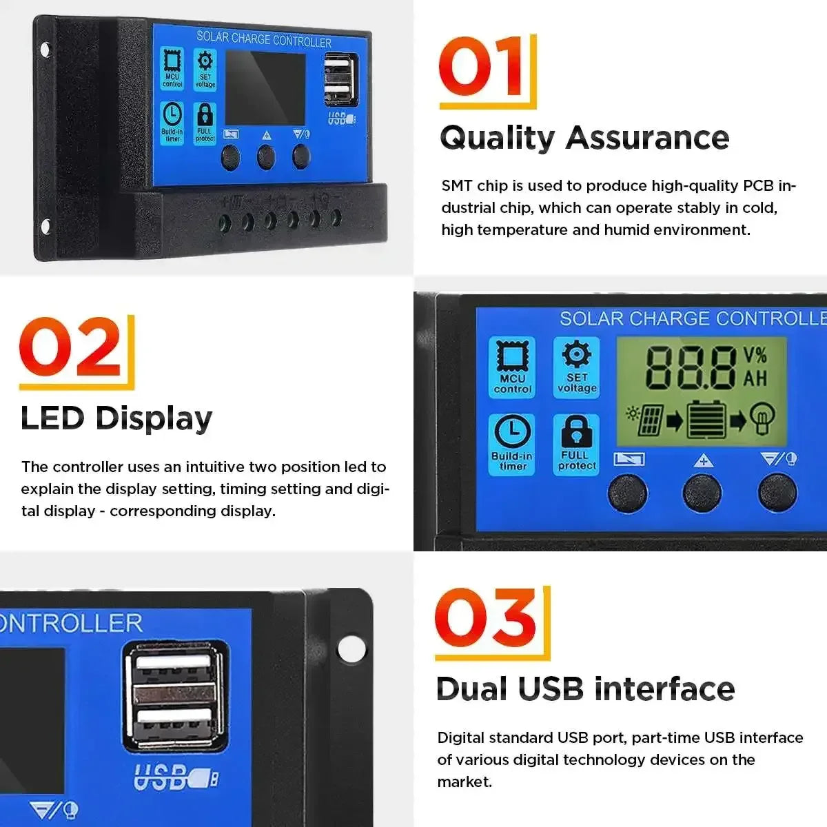 2000W Solar Energy System 110V/220V 4000W Solar Panel Inverter Glass 12V Battery Charging Controller For Home/Outdoor Use