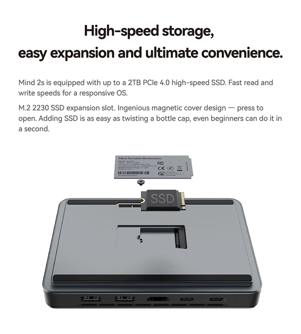 Khadas Mind Pro/2/2s AI Mini PC, Micro Desktop Computer with Intel Core Ultra 7 155H, up 64GB+2TB, Windows 11 Home, 8K Display
