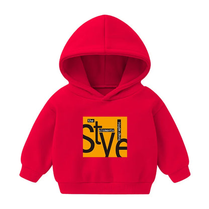 1pcs Boys Girls Thick Velvet Cartoon Tees Kids Solid Casual Fashion Warm Autumn Winter Sweatshirt Hoodie Baby Cloths Infant Tops