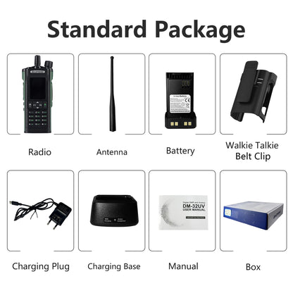BAOFENG DM-32 with Belt Holster DMR Radio Digital Walkie Talkie GPS APRS 999 Channel Dual Mode Analog Dual Time Slot For Hiking