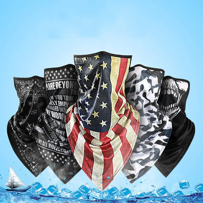 Motorcycle Cycling Face Mask for Men Neck Gaiter Scarf Skull Cap Sun Protection Cover Running Balaclava Bandana with Ear Loops