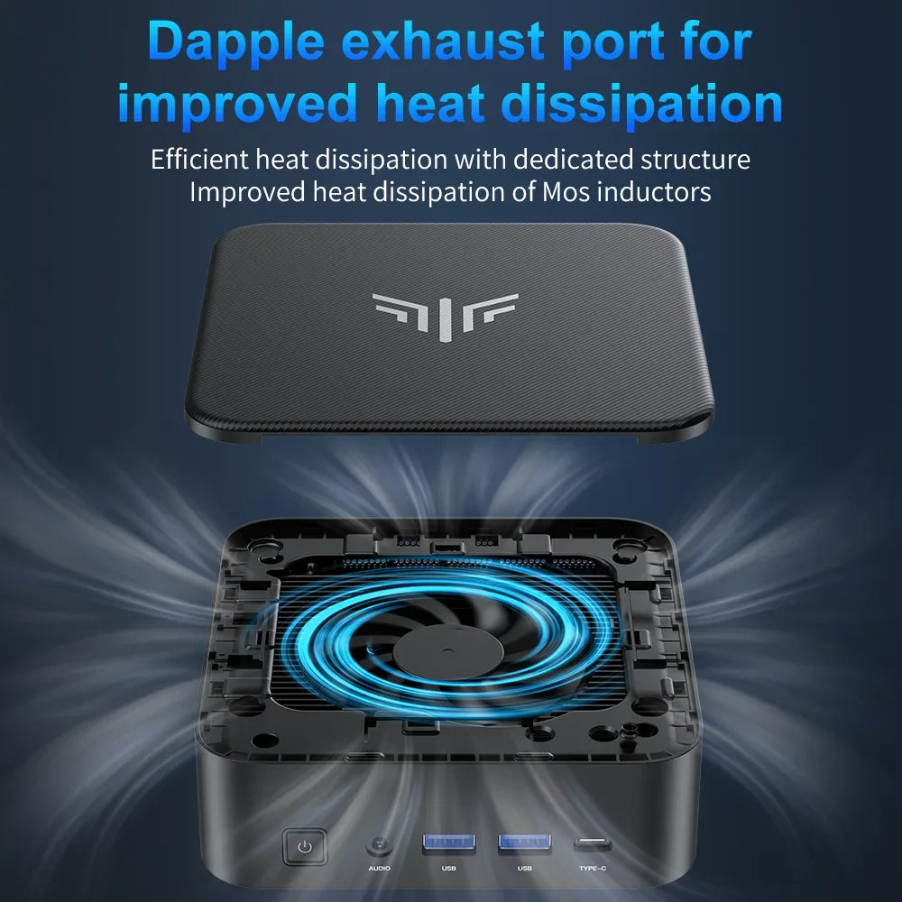 ACEMAGIC Mini PC with AMD Ryzen 5 7430U 16GB DDR4 512GB M.2 SSD Mini Gaming PC with USB Type-C Supports Triple 4K Display