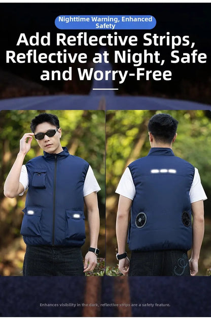 2026 New Cooling Vest Air Conditioner Clothes 3 Gears Wearable Cooling Fan Vest Breathable Sleeveless Workwear For Summer Outdoo