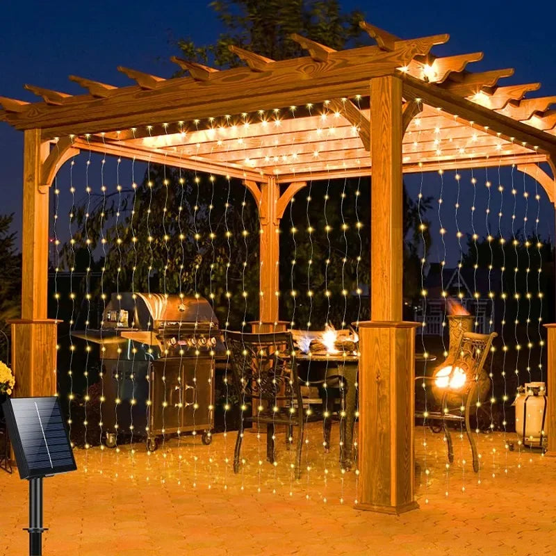 Christmas Lights LED Fairy String Curtain Lights 8 Mode Remote USB Festoon Christmas Decor For Home Holiday New Year Lamp
