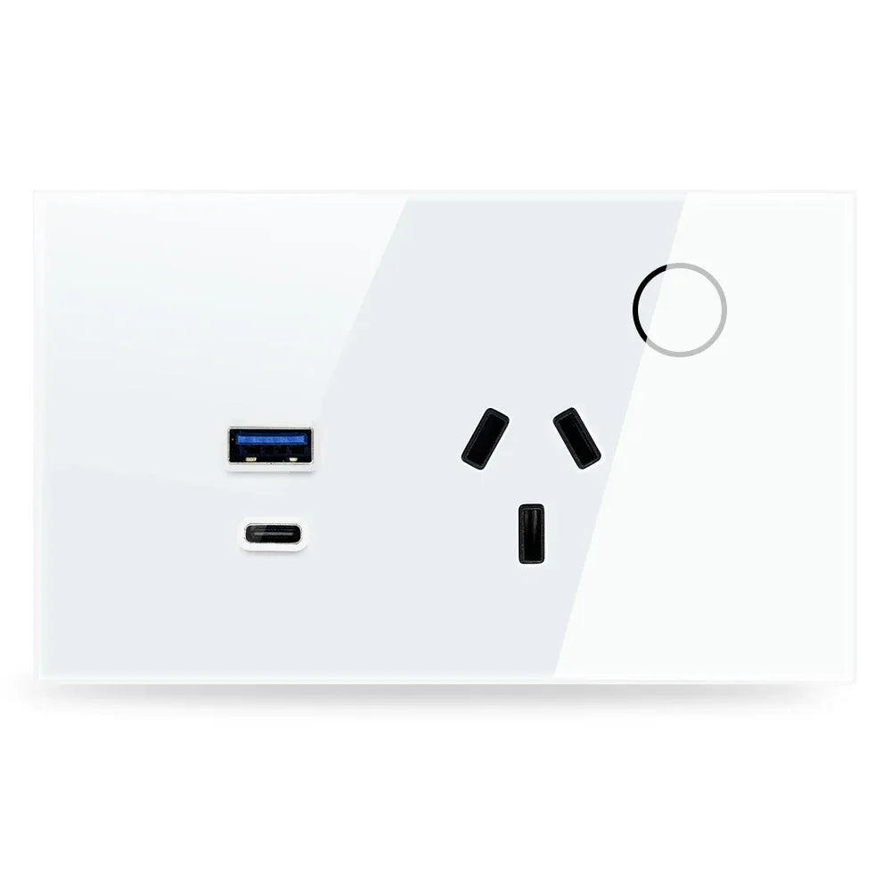 Melery Wall Socket WIFI Tuya Smart Australia Plug USB Type-C 30W Argentina Outlet Power Touch Sensor Remote by Alexa Google Home