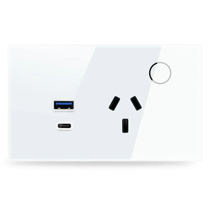 Melery Wall Socket WIFI Tuya Smart Australia Plug USB Type-C 30W Argentina Outlet Power Touch Sensor Remote by Alexa Google Home