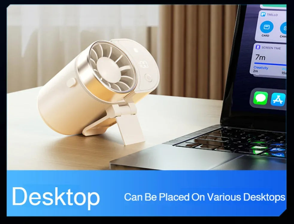 Outdoor Portable Small Fan Long Range High Wind Usb Charging Hanging Waist Fan Cooling Portable Fan