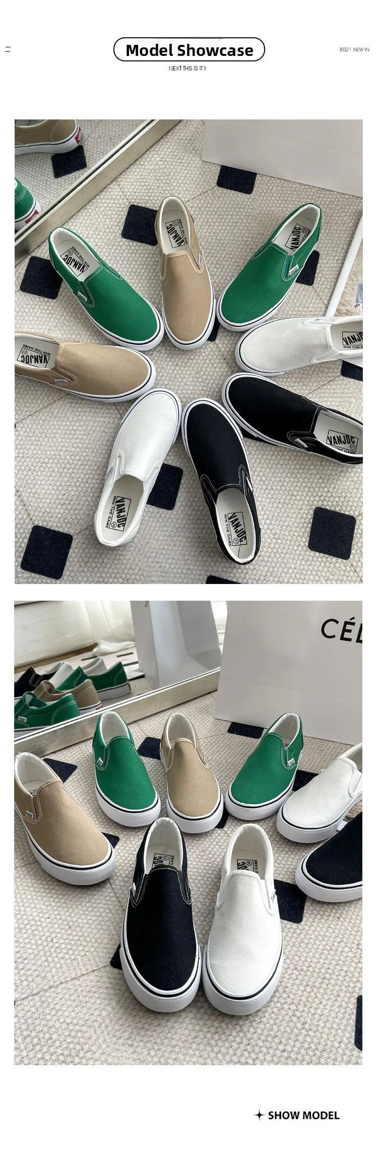 Women's Slip-On Canvas Shoes Summer 2026 Korean Style Student Flat Rubber Sole Wear-Resistant Low Cut Flat Heel Street Fashion