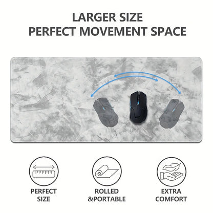 Sleek Grey - Toned Desk Mat: Non - Slip PC Accessory for Gaming & Office, Large - sized with a Minimalist Design