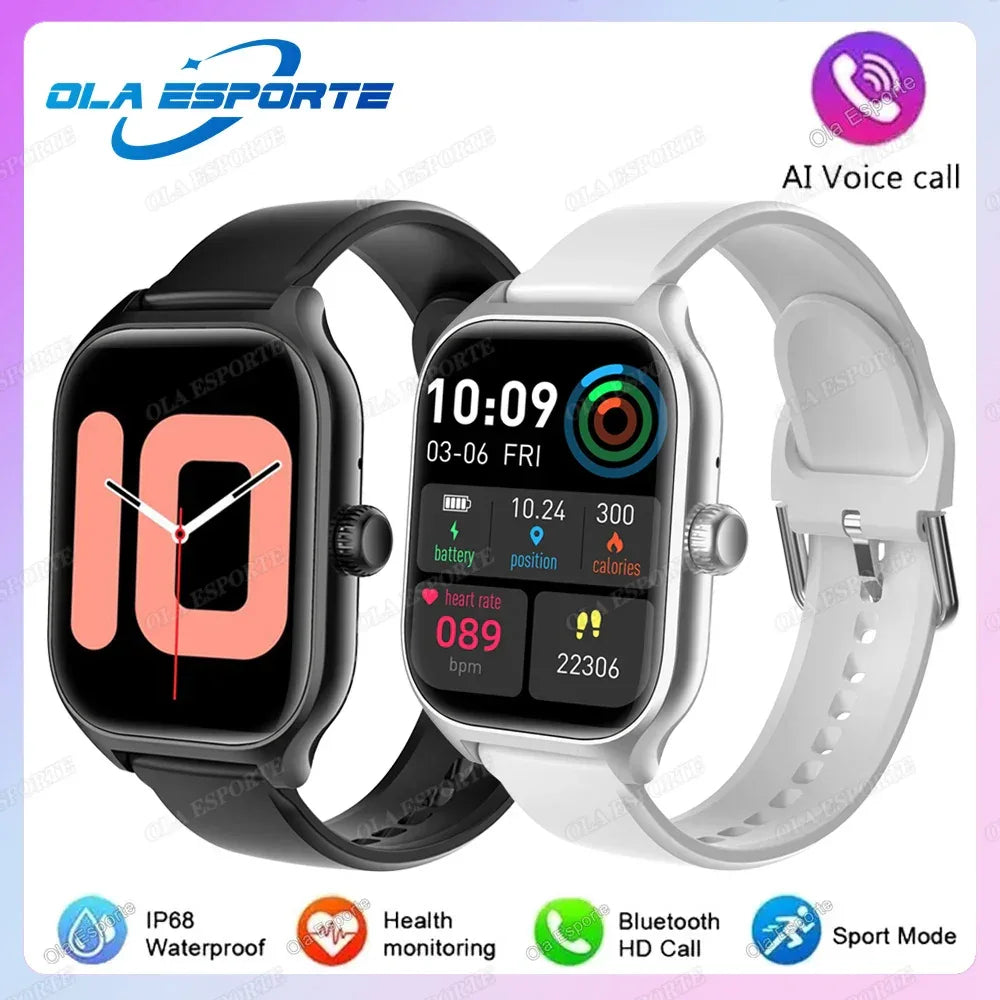 2.01'' Sports SmartWatch Fitness Clock Health Monitor Waterproof Smartwatch Wireless Call Watches For Men Women IOS Andriod 2025