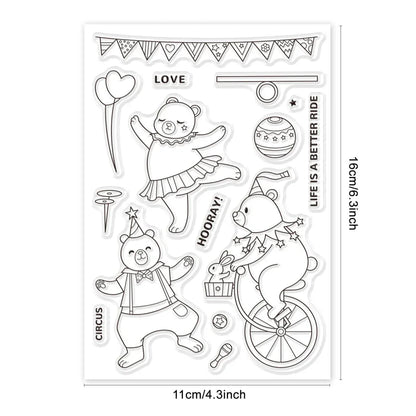 Animal Postman Silicone Clear Stamps Fox Hamster Rabbit Cat Transparent Stamps for Birthday Valentine's Day Cards Making DIY