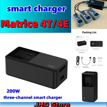 JHDDJI Matrice 4T/4E Battery Charger 200W Butler three-channel smart charger can charge 3 batteries at the same time