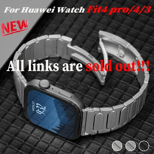 Titanium Watch Band for Huawei Watch Fit4 pro/4/3 Strap Smartwatch Correa Metal Bracelet for Huawei Fit 4 pro/4/3 Metal Writband by PDG ibma
