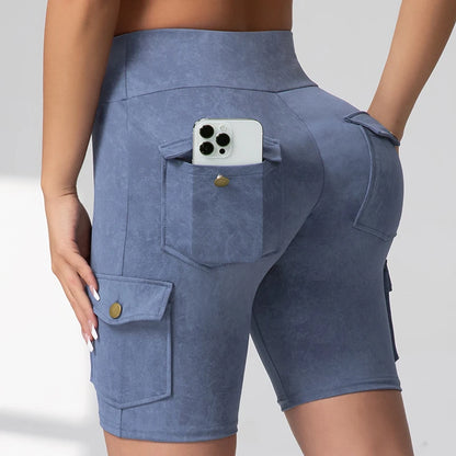 1/3 PCS Washed Print Work Pocket Women Leggings Elastic Butt Lifting Fitness Tights 2025 New Athletic Pants Fashion Streetwear