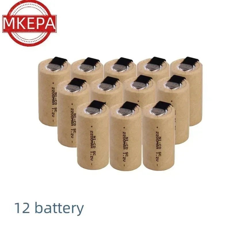 Screwdriver Electric Drill SC Batteries 1.2V 2200mAh Sub C Ni-Cd Rechargeable Battey With Tab Power Tool NiCd SUBC Cells