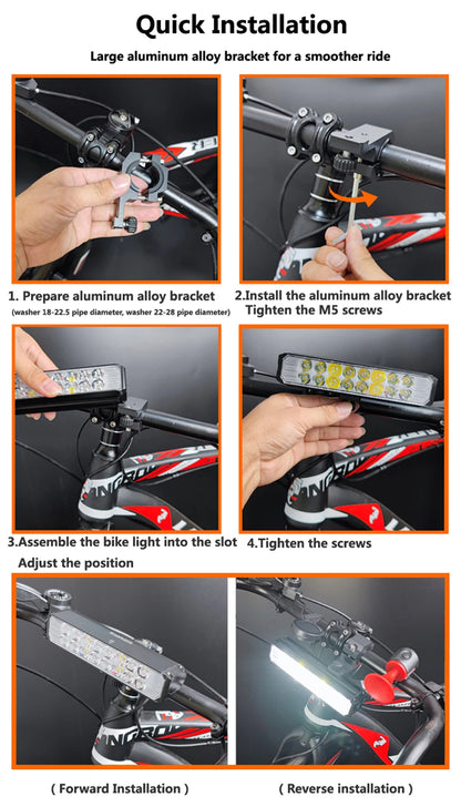 Bicycle Light Front 5200LM LED Light for Bicycle 8000mAh Mountain Cycle Headlight Lamp MTB Bike Light USB Flashlight Super Brigh
