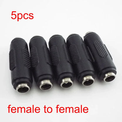 5.5*2.1mm / 5.5x2.1 mm DC double male to male Power Socket Connector CCTV female to   female Panel Mounting Jack Adaptor