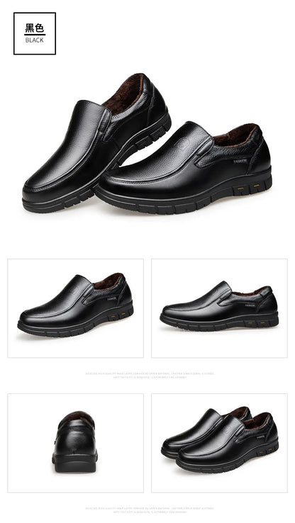 2026 Men's Shoes Genuine Leather Business Dress Leisure Middle-Aged and Elderly Dad's Shoes, Men's Leather Shoes 48 Size Summer