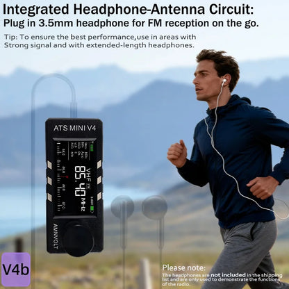 AMNVOLT V4B ATS MINI SI4732 Radio ALL Band DSP Radio FM AM SSB LSB USB Receiver with Added the Wired Headphone Feature