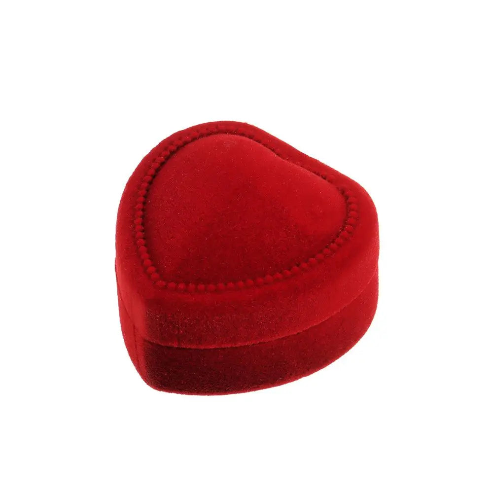 Fashion Velvet Ring Box Engagement Wedding Party Valentine's Day Jewelry Case Heart Boxes Earrings Holder Couple Lover Gifts