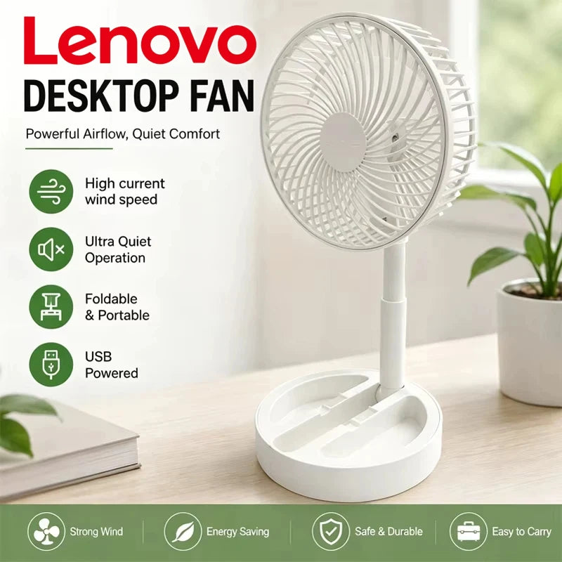 Lenovo USB Direct Desktop Fan Premium airflow Portable Cool Modern Living fan Premium Silent Fan Suitable for dormitory office