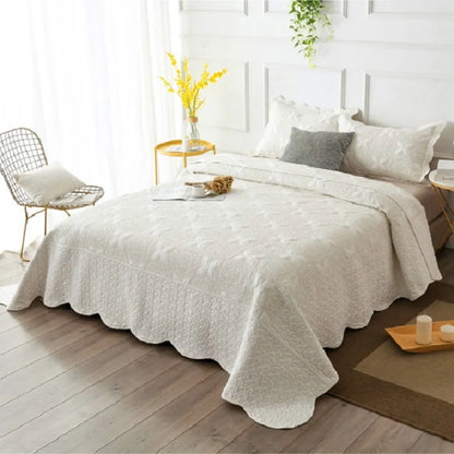 Double-sided Embroidered Cotton Quilted Bedspread, Padded Summer Blanket, Throw Coverlet, Home Coverlet, Bed Cover, Colcha