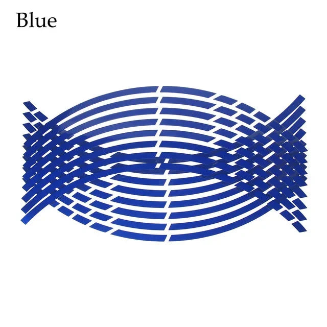Car Styling Strips Reflective Motocross Bike Motorcycle Wheel Stickers and Decals 17/18 Inch Reflective Rim Tape 1 Set 7 Colors