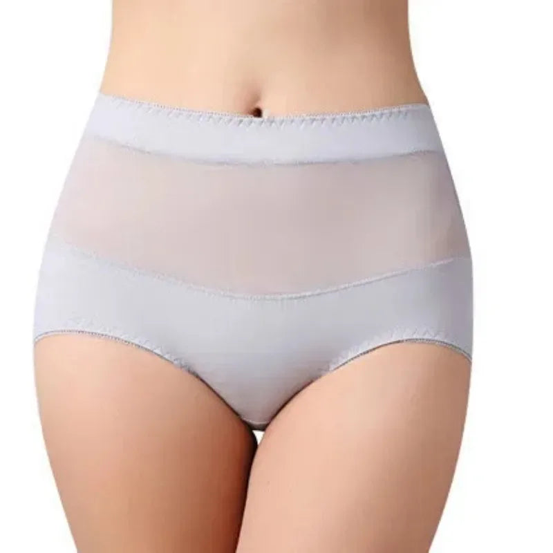 Large Size 110 Kg Triangle Underwear Women's Mesh High Waist Hip Fat Transparent Sexy Lingerie sexy panties  women panties