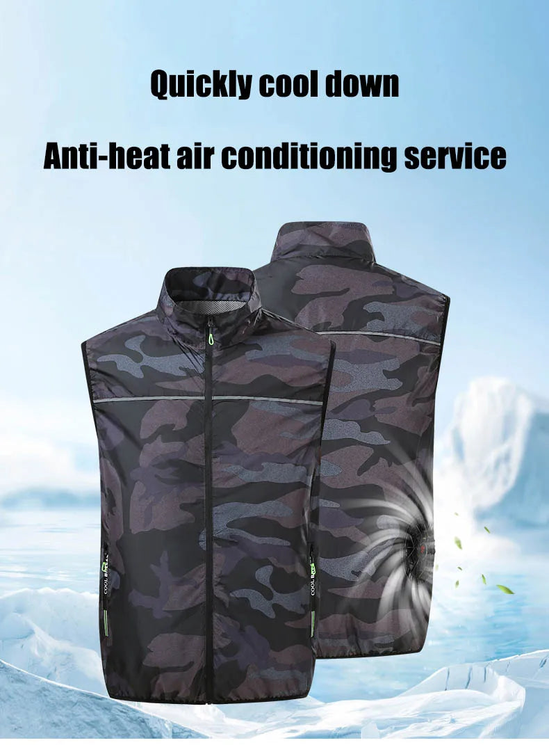 Summer Cool Vest Cooling Fan Vest Men Women Cooling Vest Work Sport Outdoor Camping Fishing Summer Cool Jacket