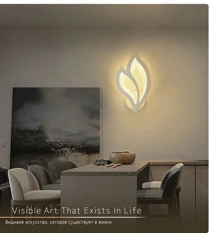 Modern LED Wall Lamp Bedroom Bedside Leaf Wall Lamp Sconces Living Room Home Indoor Lighting Fixture Minimalist Led Night Light