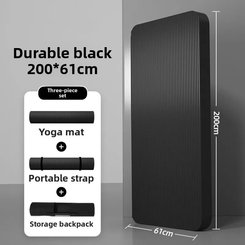 Men's Yoga Mat 20mm Thiened Lengthened And Widened Non-Slip Fitn Exercise Equipment Pure Color Nbr Material Yoga Pad