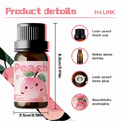 Peach Essential Oils Peach Perfume Makeup 10ml For Candle, Soap Making, Aromatherapy, Diffusers, Home Care,Skincare Gift