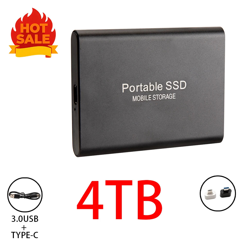 Highly cost-effective external hard drive, durable, efficient, and portable, with 256TB high-speed USB 3.1 Type C
