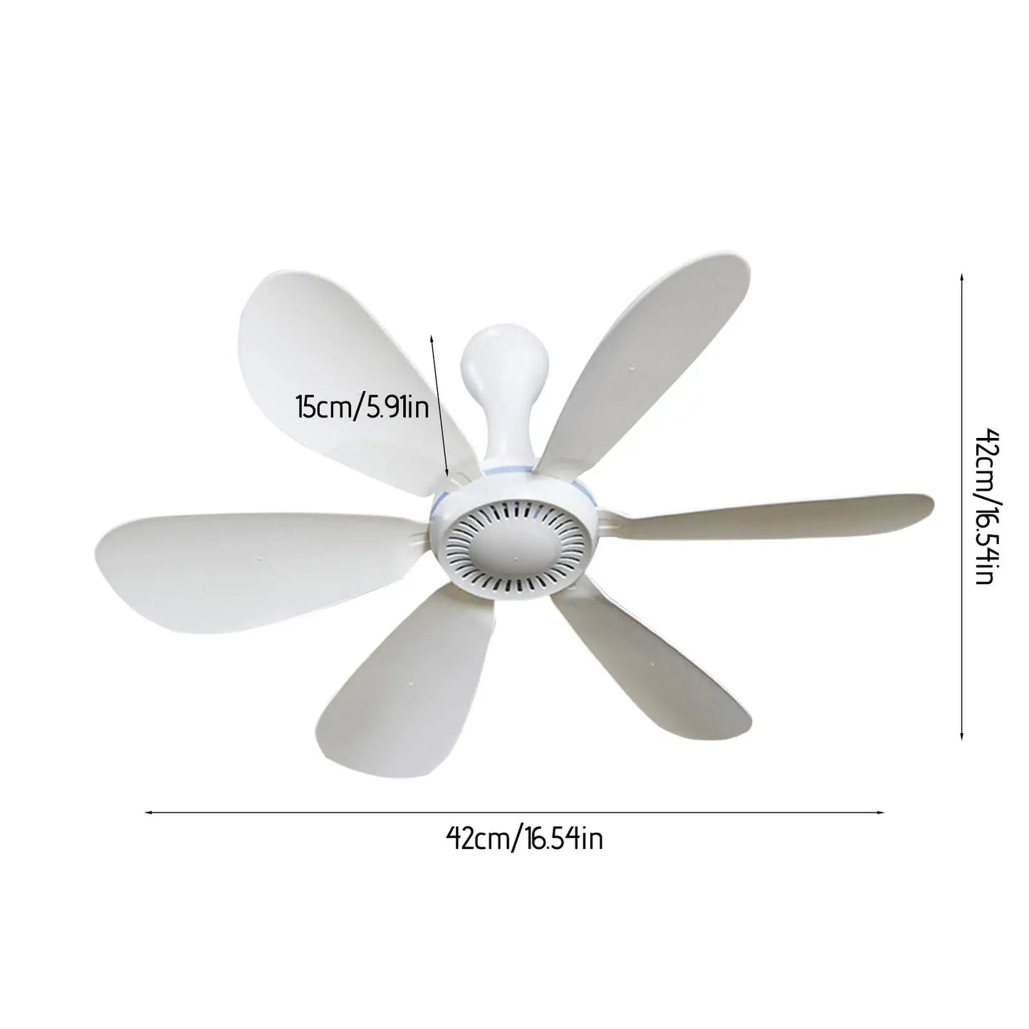 XIAOTREE Silent 6 Leaves USB Ceiling Fan, Optional Remote Control Timing, 4 Speed Hanging Fan for Camping Dormitory Tent