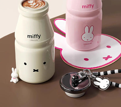 Kawaii Miffy Water Cup Cute Cartoon Cup Girls' New Design Milk Bottle Compact and Portable Water Bottle Mini Thermal Cup