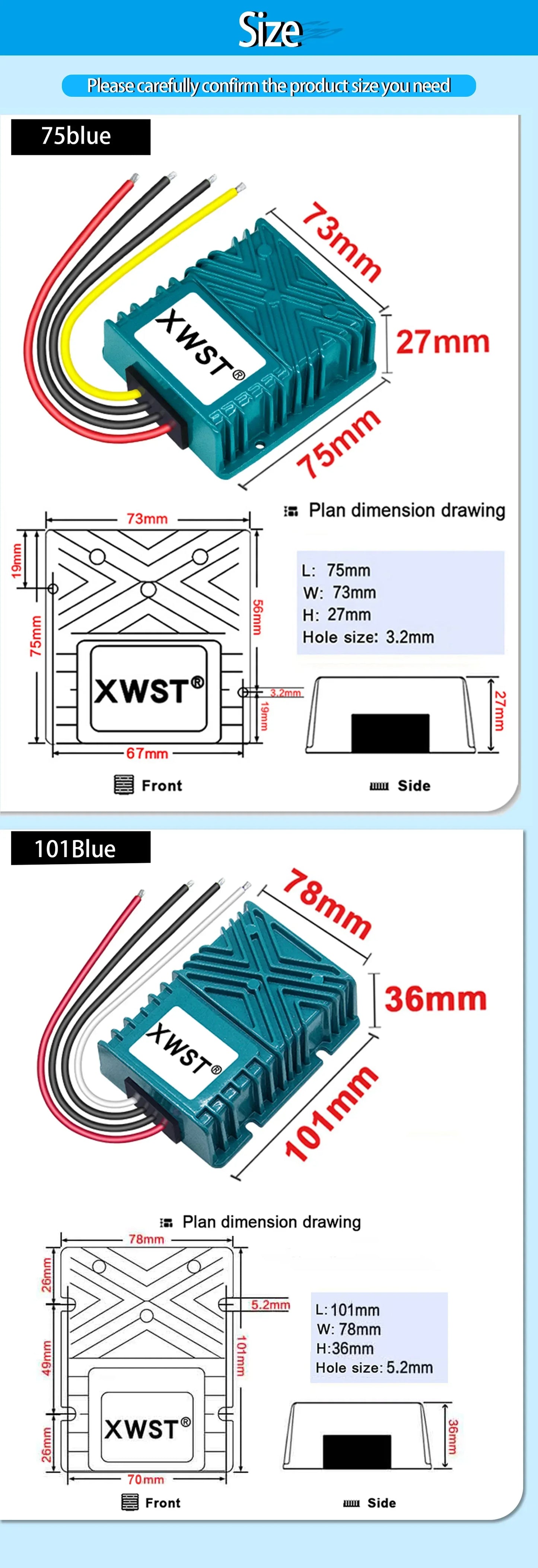 XWST DC DC 9-35V 12v 24v to 12.6v 13.8v 14.5v Constant Current  5A-25A CC Ternary Lithium Lithium Iron Phosphate Battery Charger
