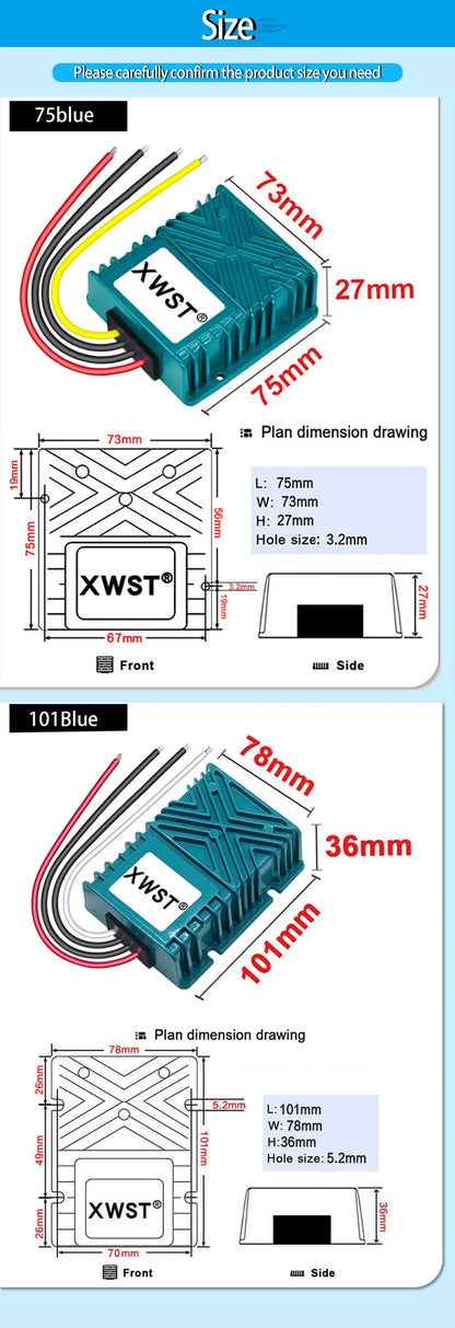 XWST DC DC 9-35V 12v 24v to 12.6v 13.8v 14.5v Constant Current  5A-25A CC Ternary Lithium Lithium Iron Phosphate Battery Charger