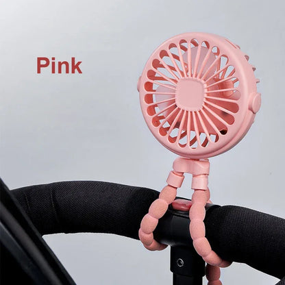Portable Fan Mini Stroller Clip Fan USB Handheld Fan For Car Seat Bike 360° Rotate Flexible Octopus Stroller Fan Mini Car Fan